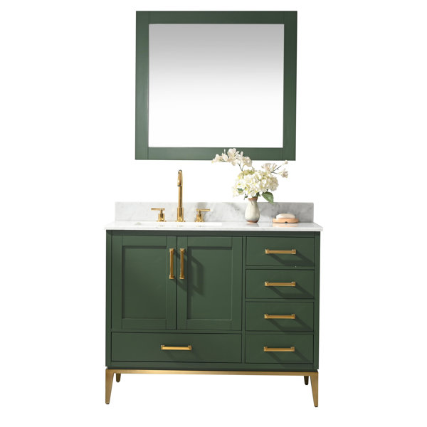 Mercury Row® Bruder 41.13'' Single Bathroom Vanity with Stone Top with
